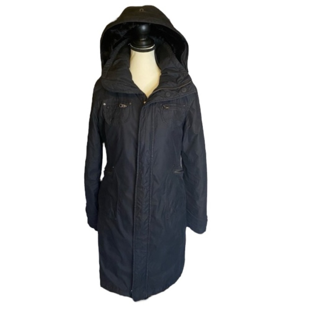 Aritzia TNA Black Cargo Style Parka with Removable Hood Size M